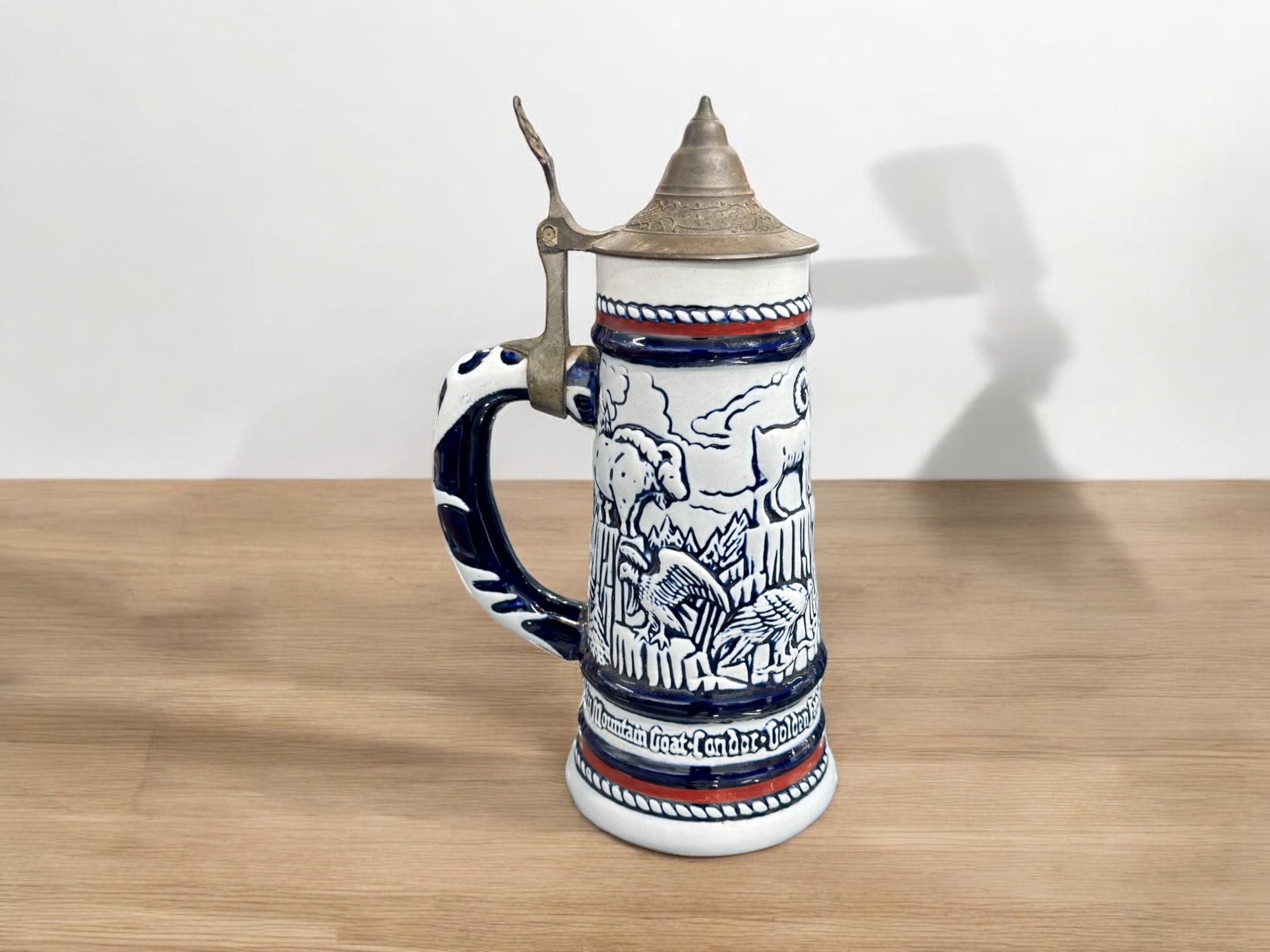 Avon handcrafted brazil beer steins Vintage Mountain Goat Eagle Sheep Moose