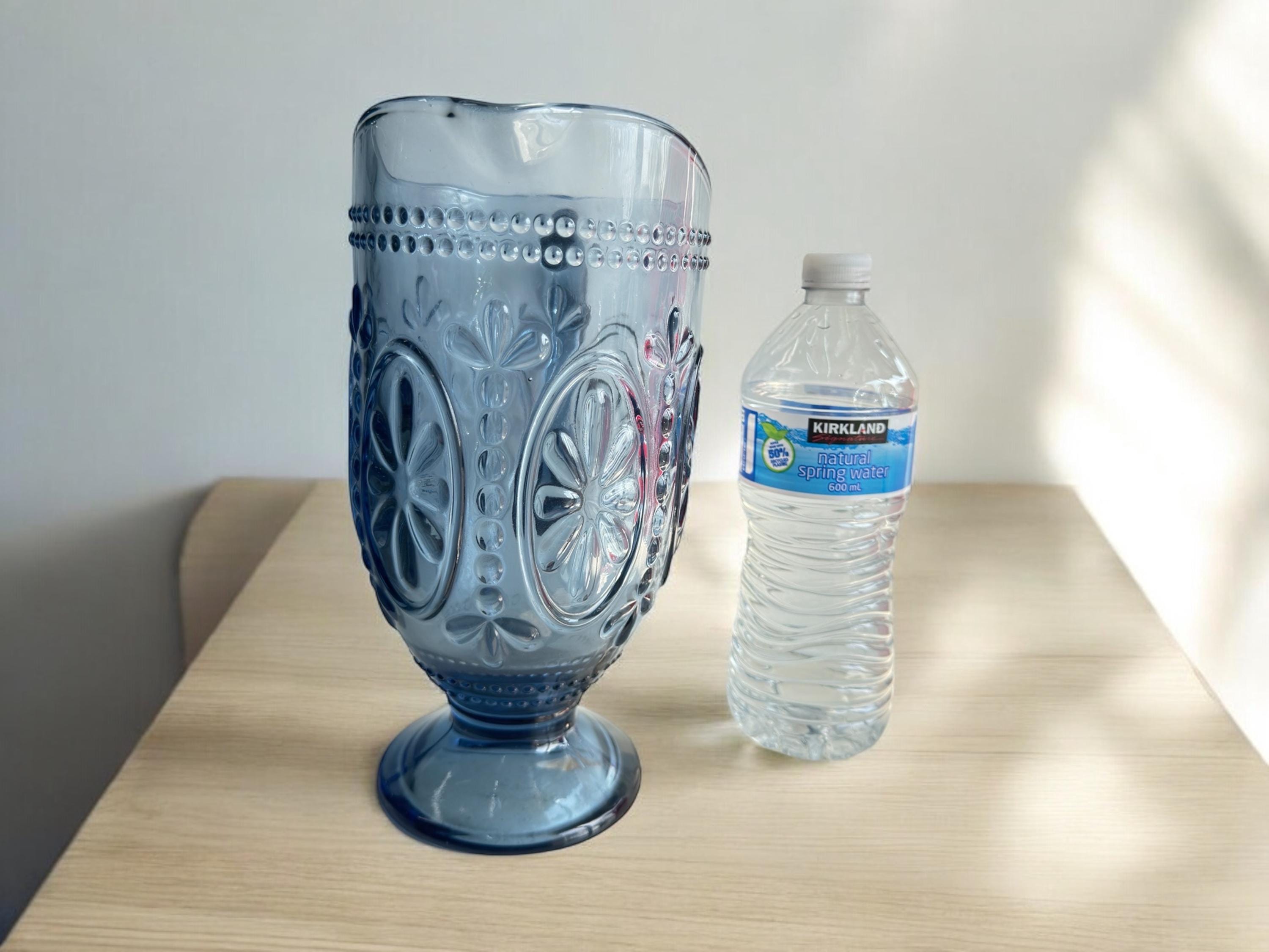 Big blue glass pitcher/water jug