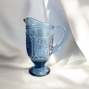 Big blue glass pitcher/water jug