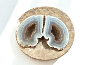 pair of agate rock geode