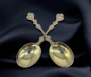 1892 Edward Hutton London hallmark silver spoon boxed,England made