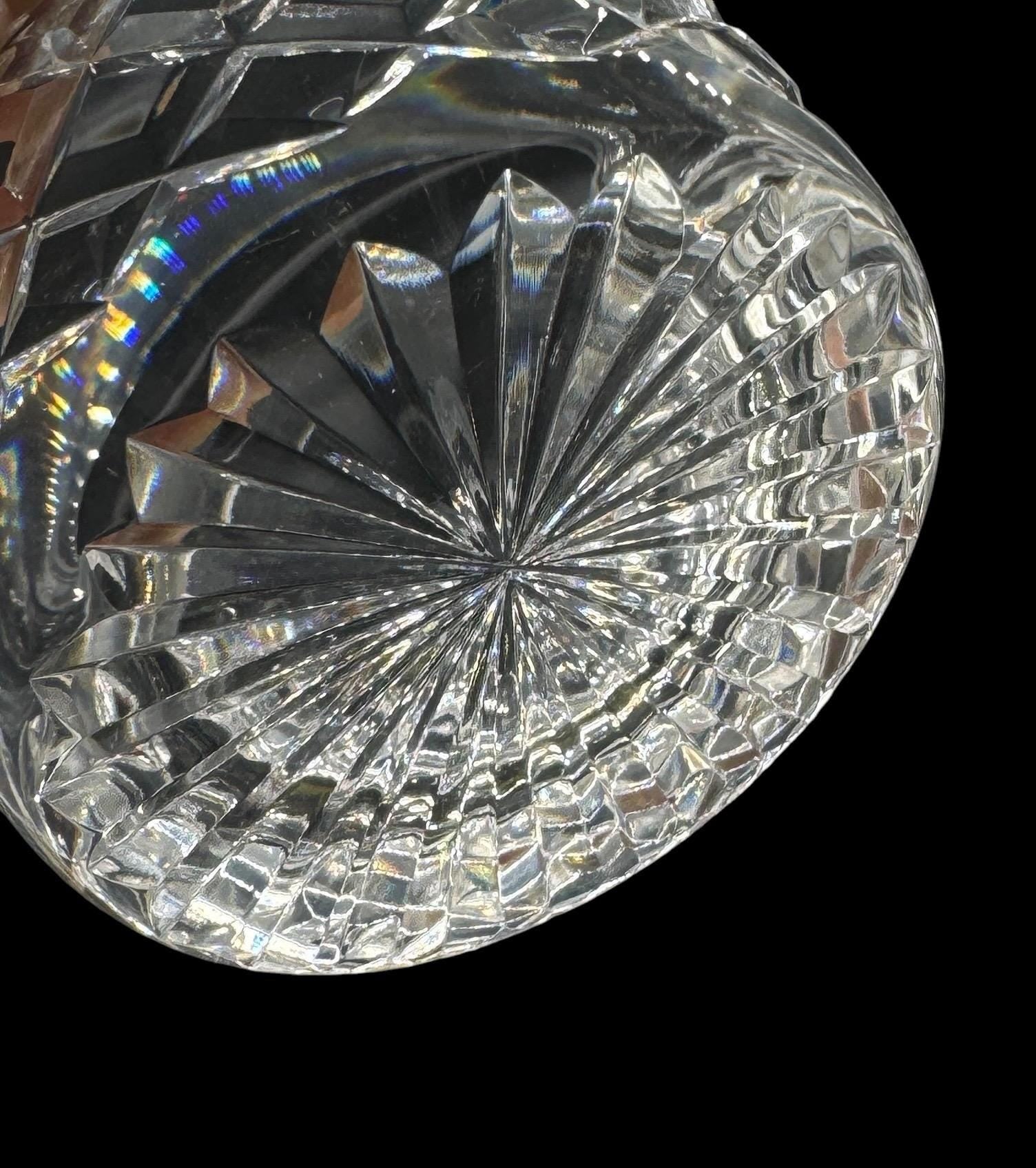 crystal jar by Stuart England with silver plated cover