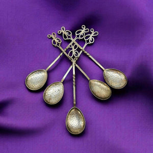 Set of 5 Sargison's (Hobart, Tasmania) Australian Arts & Crafts Sterling Silver Coffee Spoons