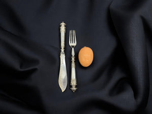 19th century set of 6 silver plated fork and knife,made in England