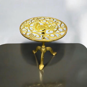 Round Brass Squirrel Plant Stand