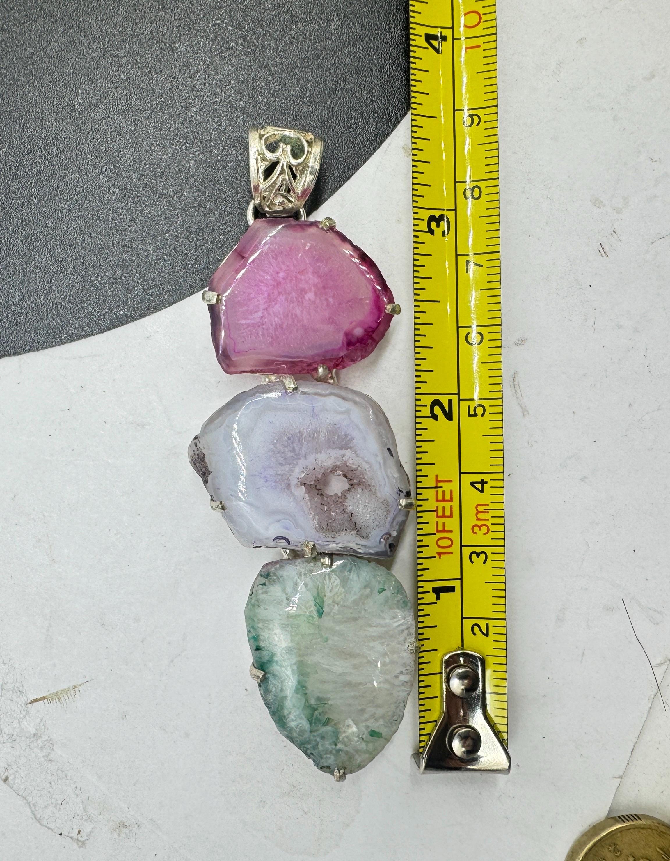 Multi color agate pendant/pendant,agate,nature stone