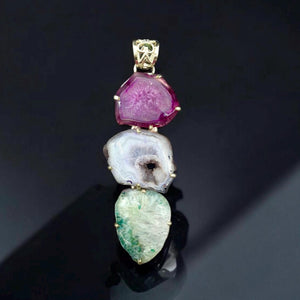 Multi color agate pendant/pendant,agate,nature stone