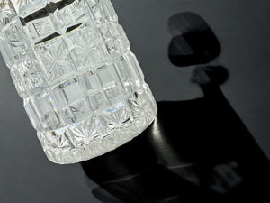 Vtg Crystal jar with silver plated lid