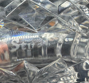 crystal jar by Stuart England with silver plated cover