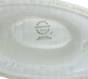 Vtg Wedgwood Queensware Oval Centerpiece Bowl Lavender on Cream