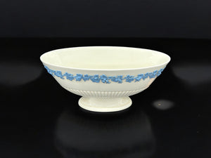 Vtg Wedgwood Queensware Oval Centerpiece Bowl Lavender on Cream