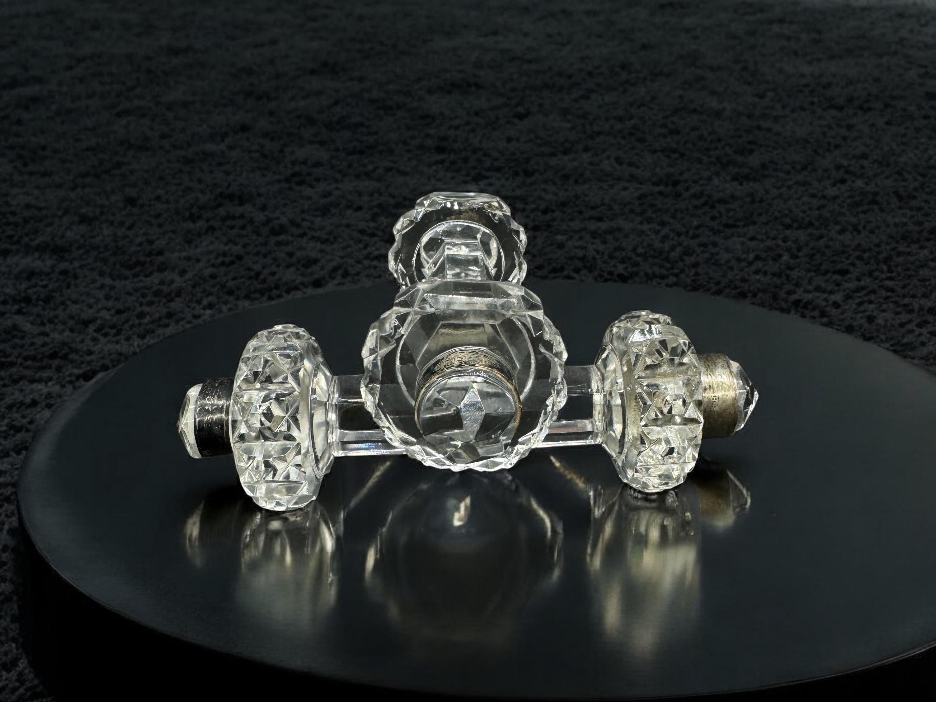 1912 sterling silver Crystal knife rest pair made in London