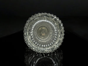 hand cut crystal sugar shaker with silver plated lid