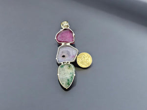 Multi color agate pendant/pendant,agate,nature stone