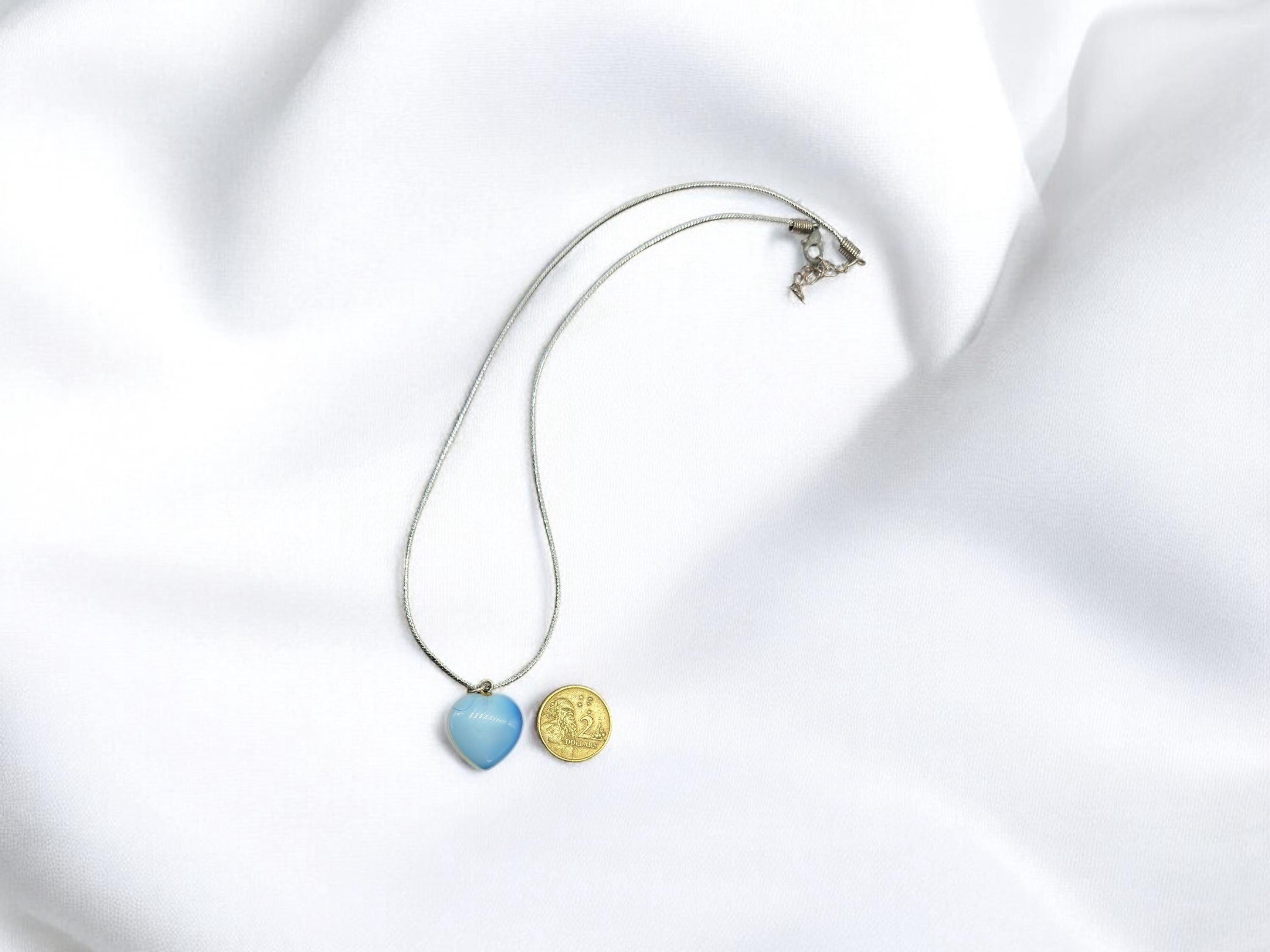 HEART Shape GENUINE moonstone pendant Blue necklace pendant