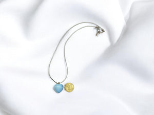 HEART Shape GENUINE moonstone pendant Blue necklace pendant