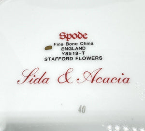 Vtg 1980's Spode Saucers in "Stafford Flowers" Pattern, Made in England