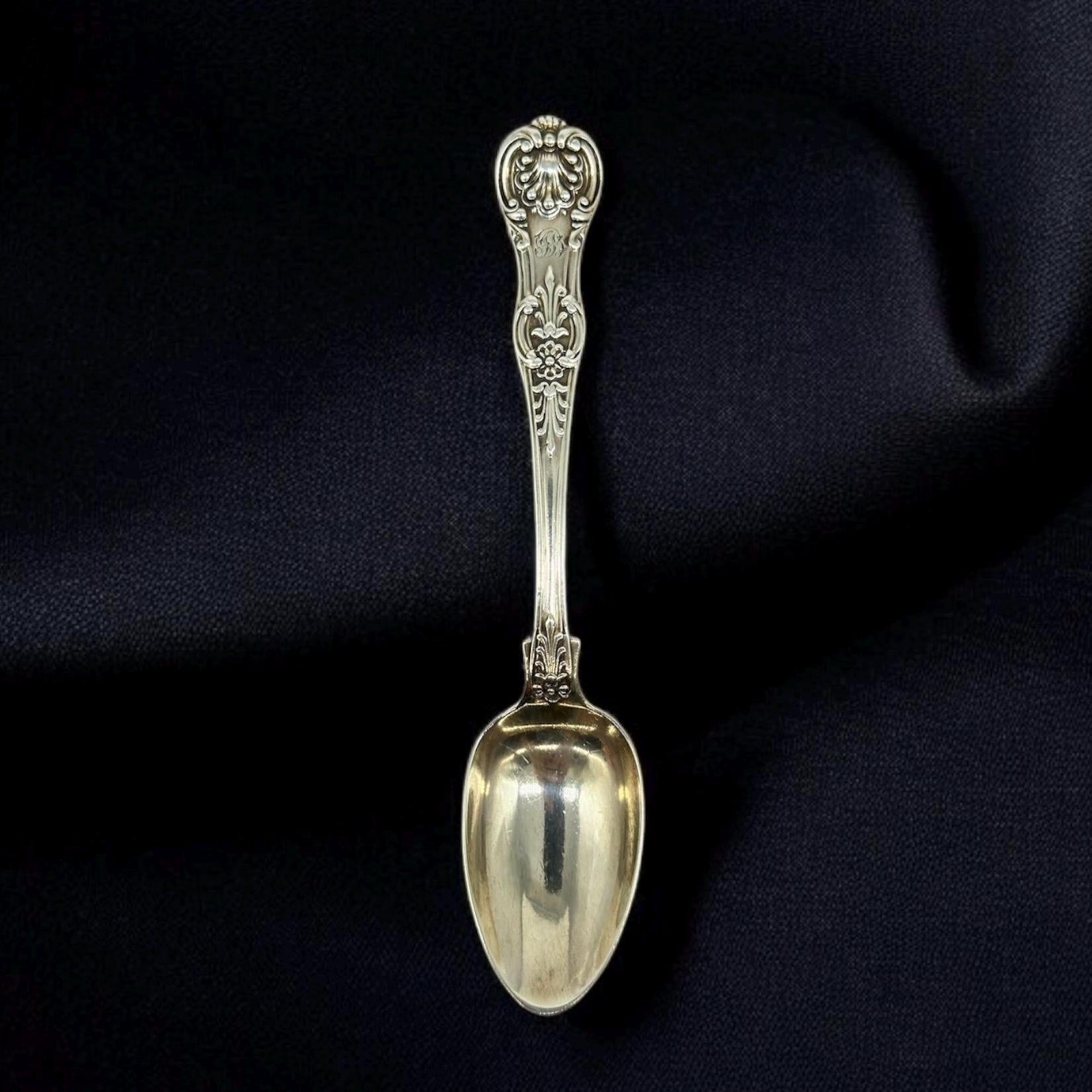 1860 London Sterling silver spoon,Queens (also called Rosette) pattern
