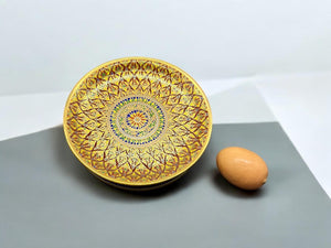 2 P Thai Gold Tone BENJARONG Porcelain  pot/vase with  plate base hand painted