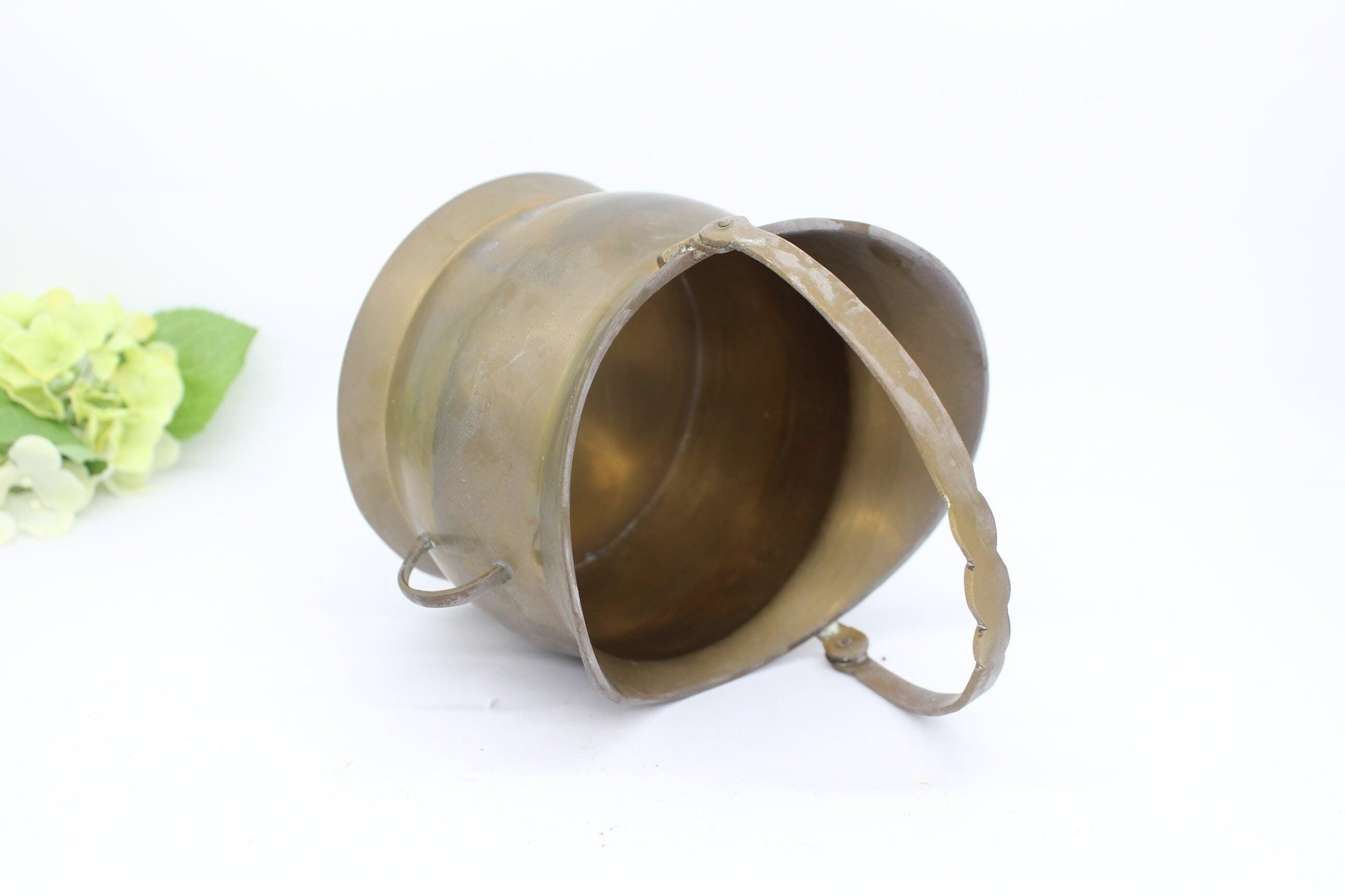 Brass Scuttle, Planter, Pot, Garden Decor, Plant Pot