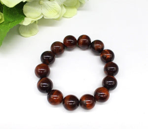 14mm Natural Red Tiger Eye Bracelet, Jewellery