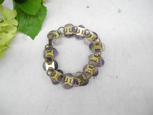 Natural Amethyst Bracelet on the metal Chain, Jewellery, Accessories,