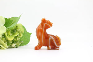 Natural red Agate Cat Figurine,