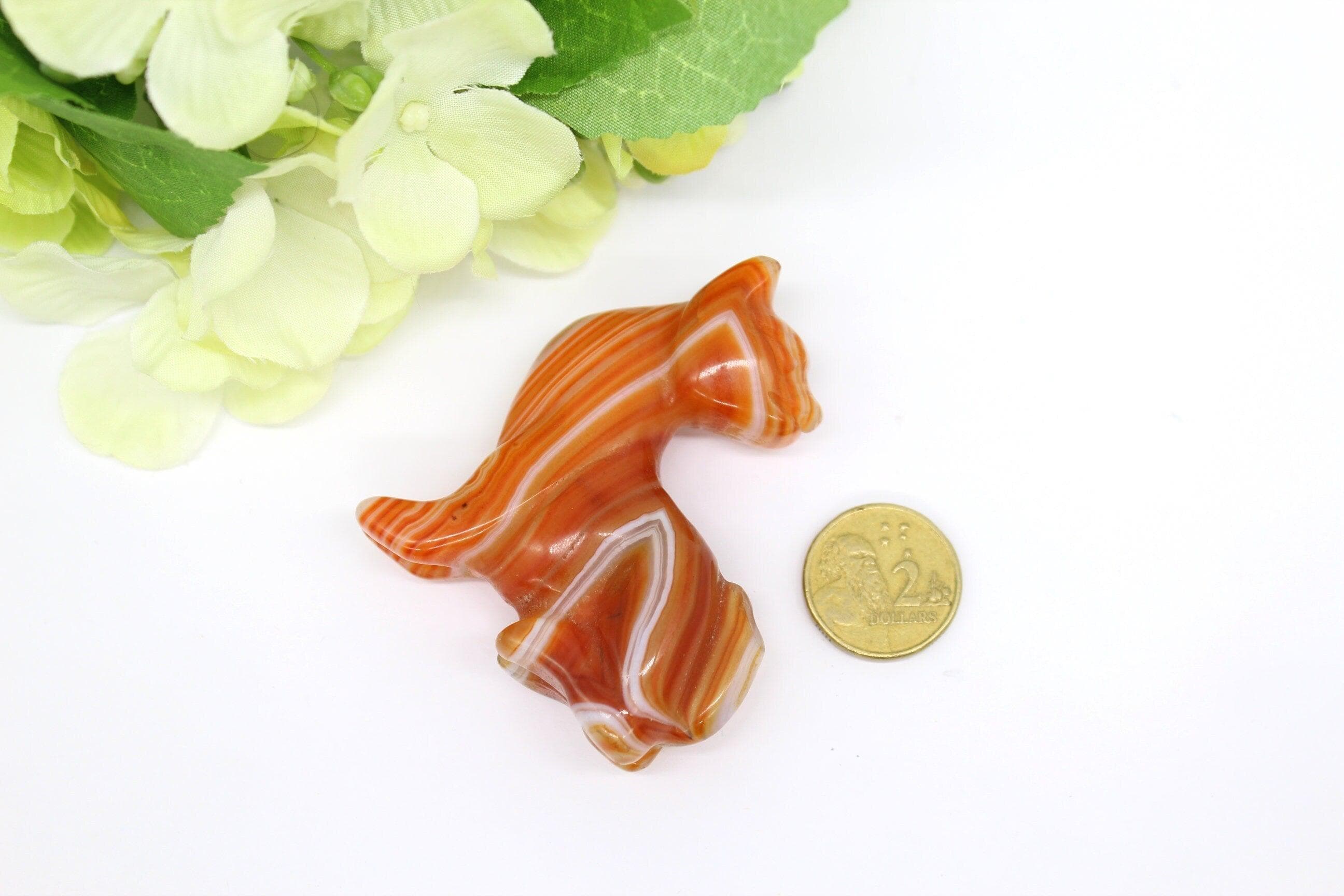 Natural red Agate Cat Figurine,
