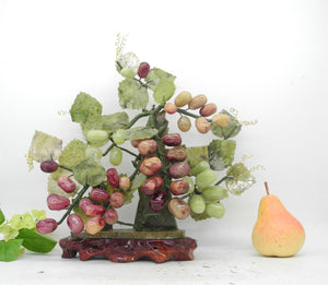Vtg Jade Agate Chinese Bonsai Tree Sculpture, Natural Stone, Jade, Crystal,