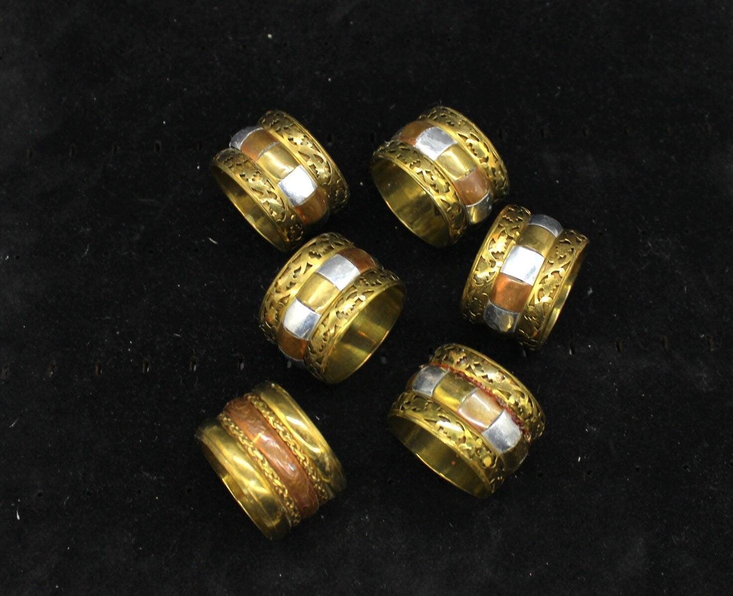 6x Brass Napkin Ring