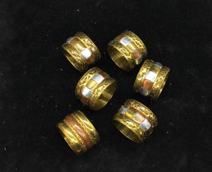 6x Brass Napkin Ring
