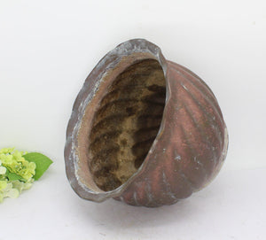 Brass Planter/ Pot, Red Patina
