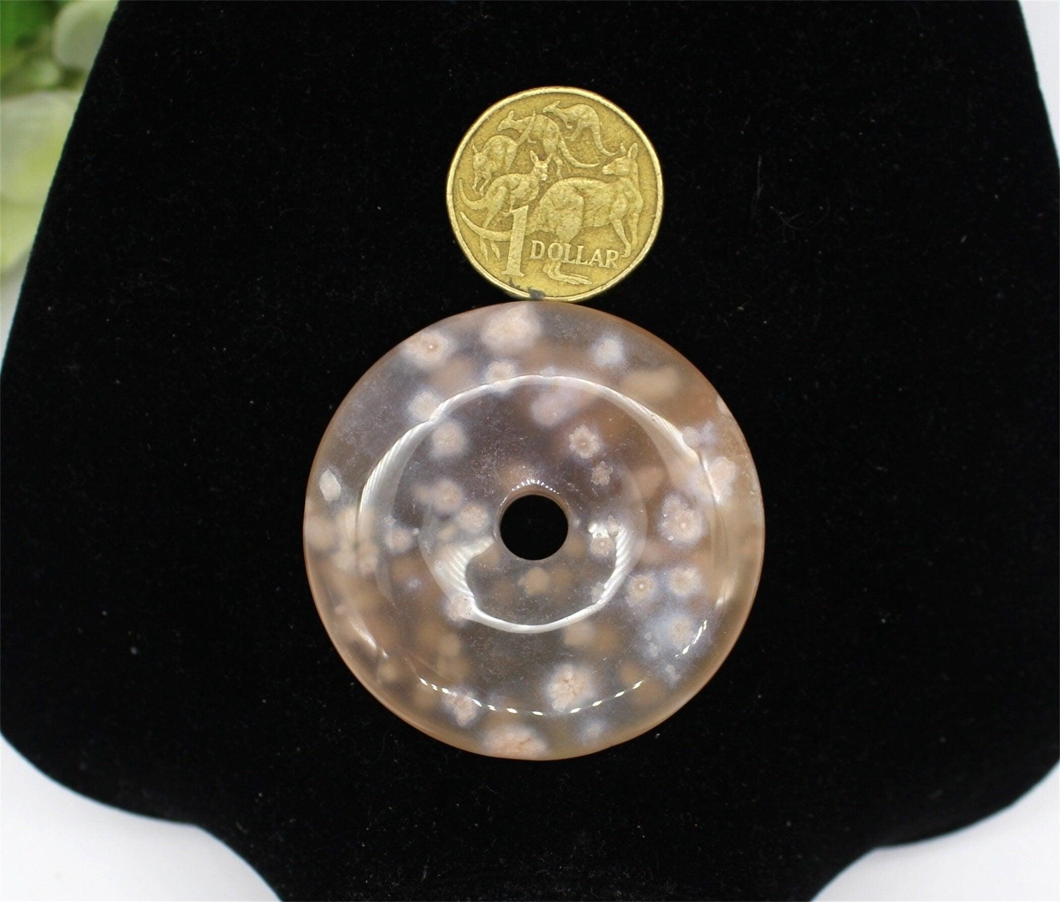 Natural Cherry Blossom Agate  Pendant