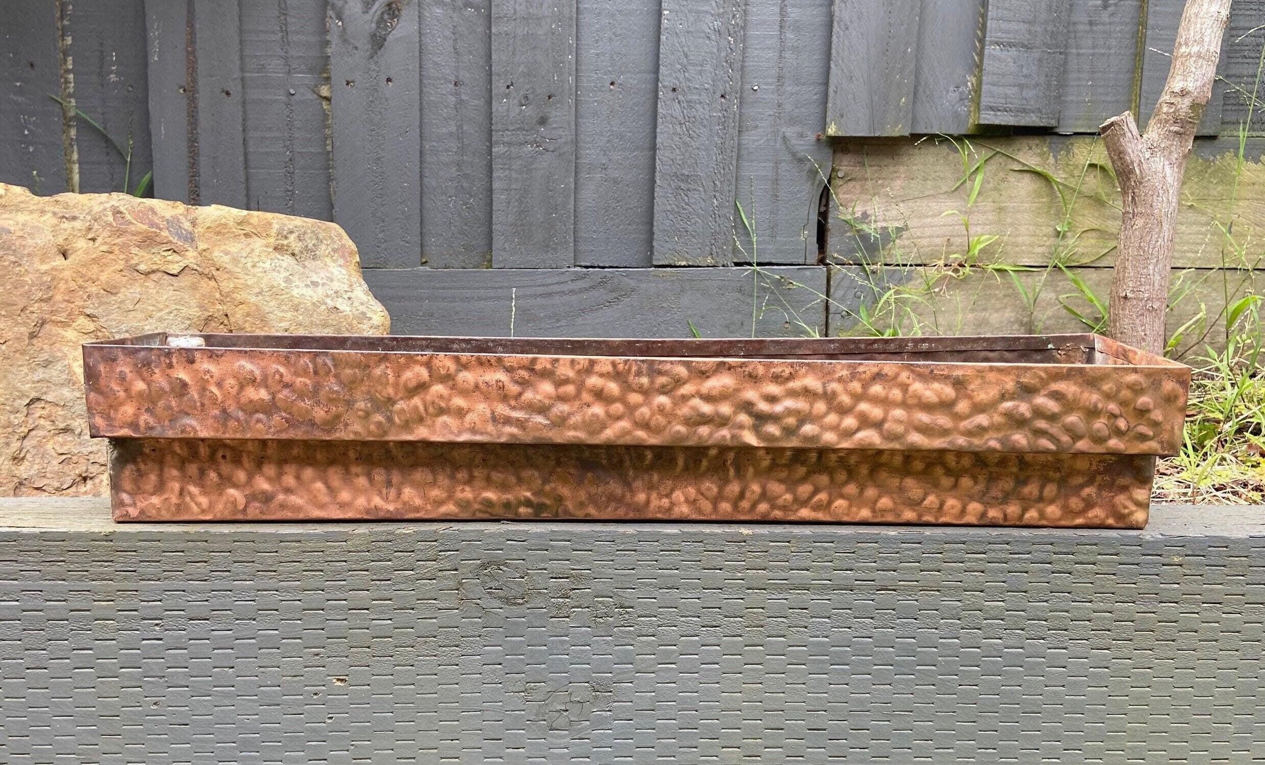 60cmL Hand Hammered Copper Garden Planter Box,