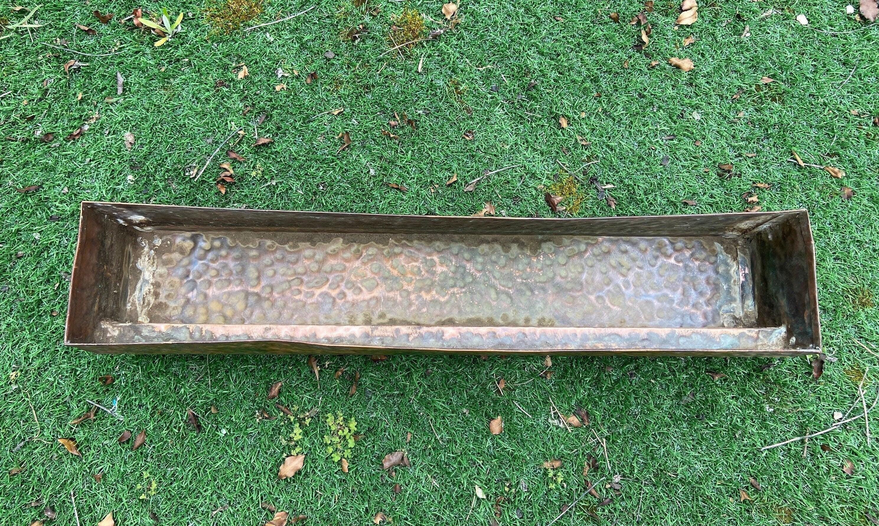 60cmL Hand Hammered Copper Garden Planter Box,