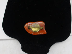 Vtg Red Agate Brooch, Jewellery,