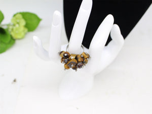 Natural Tiger Eye Grape Style Ring, Jewellery,