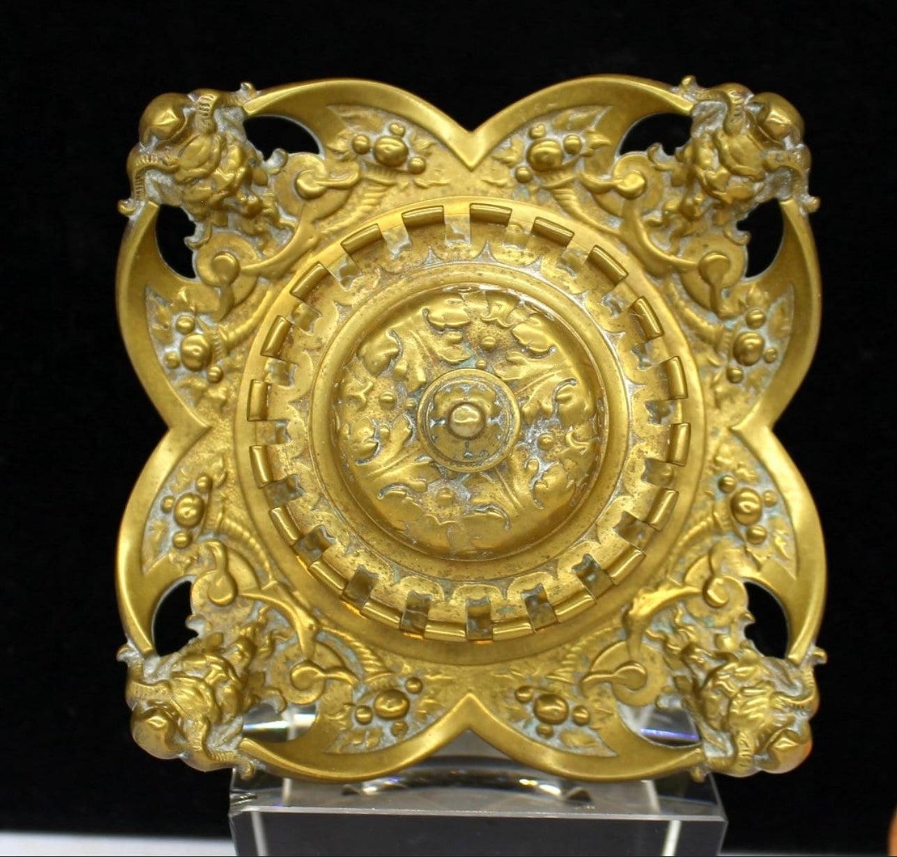19th Century French Brass Inkwell,