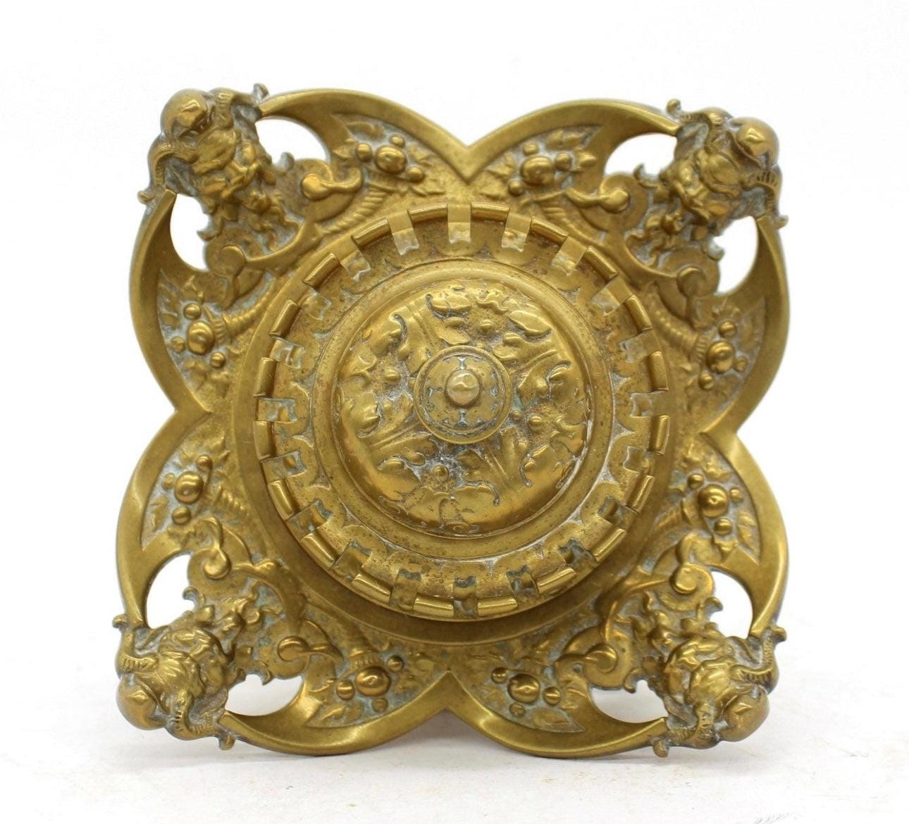 19th Century French Brass Inkwell,