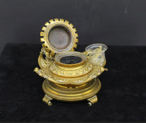 19th Century French Brass Inkwell,
