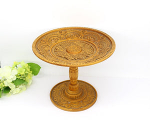 Vtg Hand Carved Wooden compote/ Stand, Home Decor