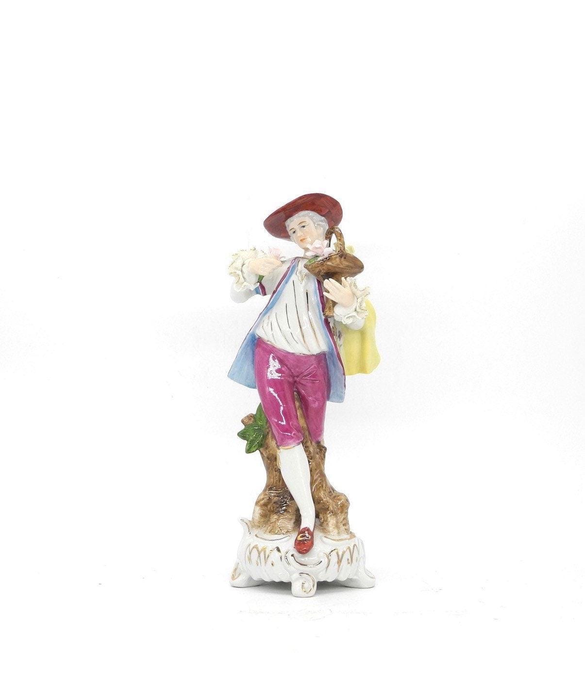 Vtg Porcelain Figurine, Male Gardener, Porcelain Ornament, Home Decor,