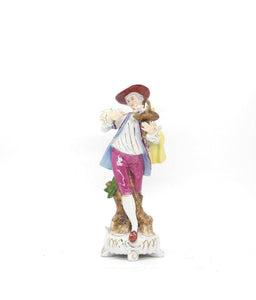 Vtg Porcelain Figurine, Male Gardener, Porcelain Ornament, Home Decor,