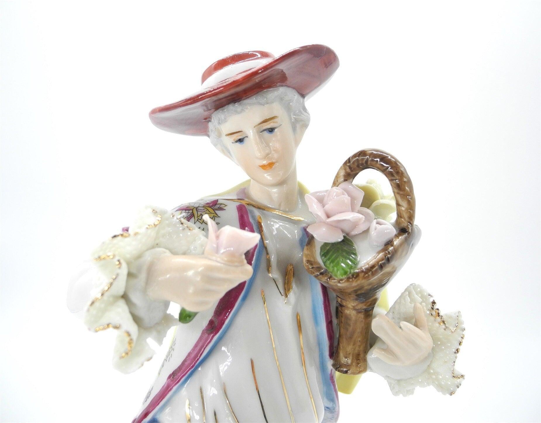 Vtg Porcelain Figurine, Male Gardener, Porcelain Ornament, Home Decor,