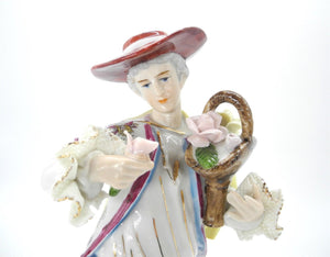 Vtg Porcelain Figurine, Male Gardener, Porcelain Ornament, Home Decor,