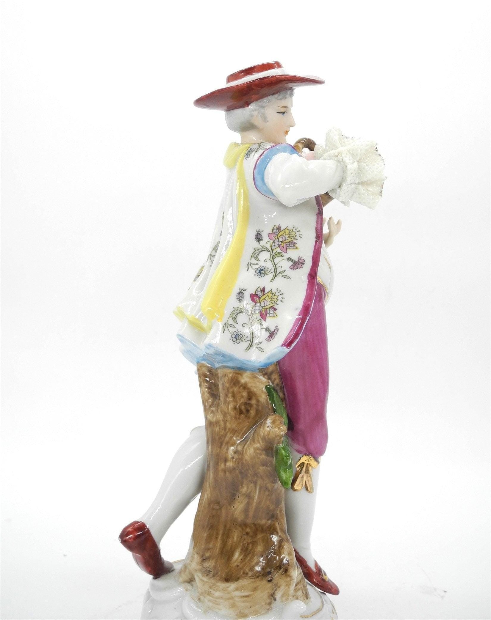Vtg Porcelain Figurine, Male Gardener, Porcelain Ornament, Home Decor,