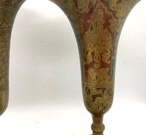 Pair Brass Trumpet Vase, Home Decor