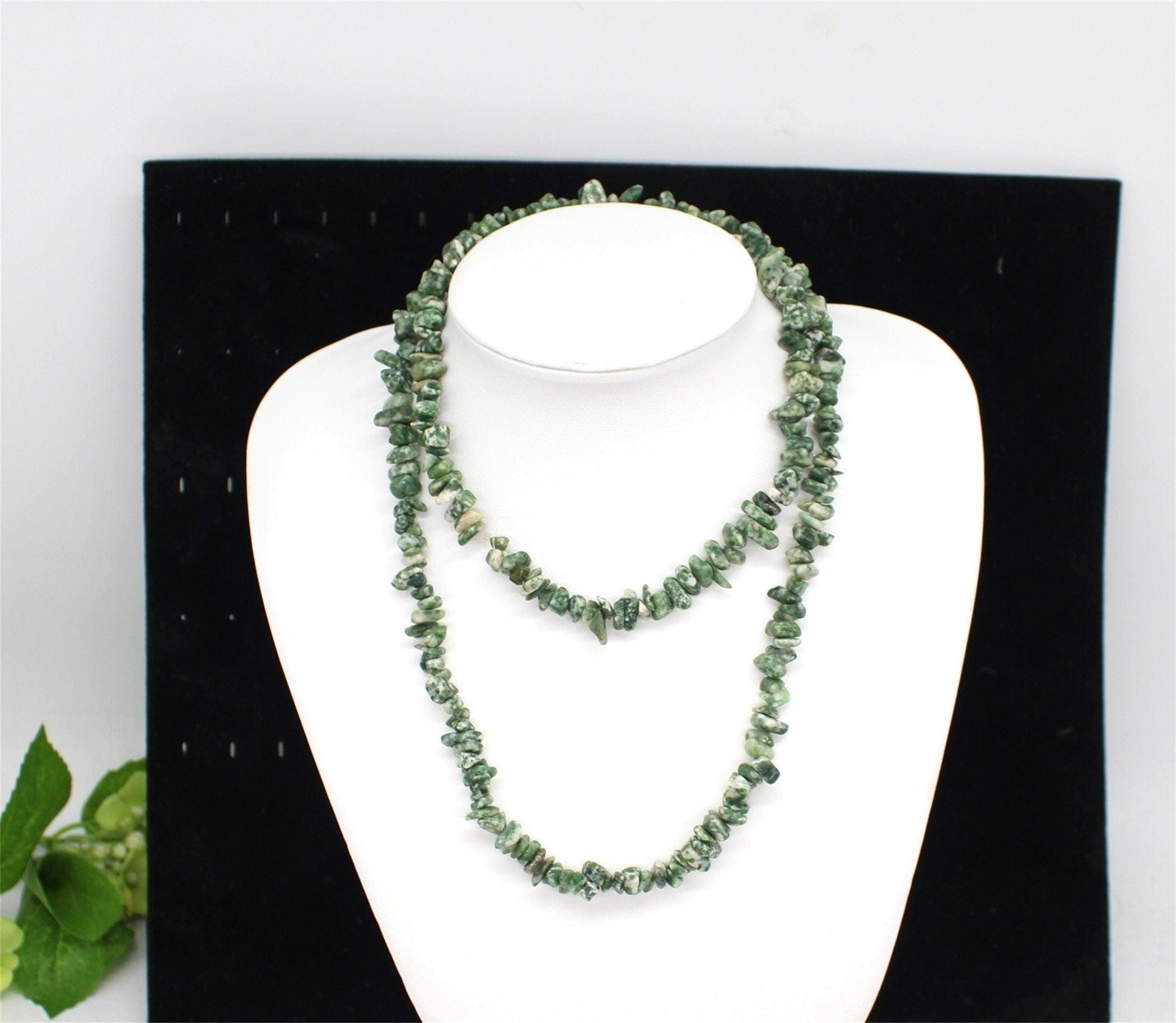Natural Long Necklace, Jade Chips Jewellery