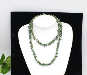 Natural Long Necklace, Jade Chips Jewellery
