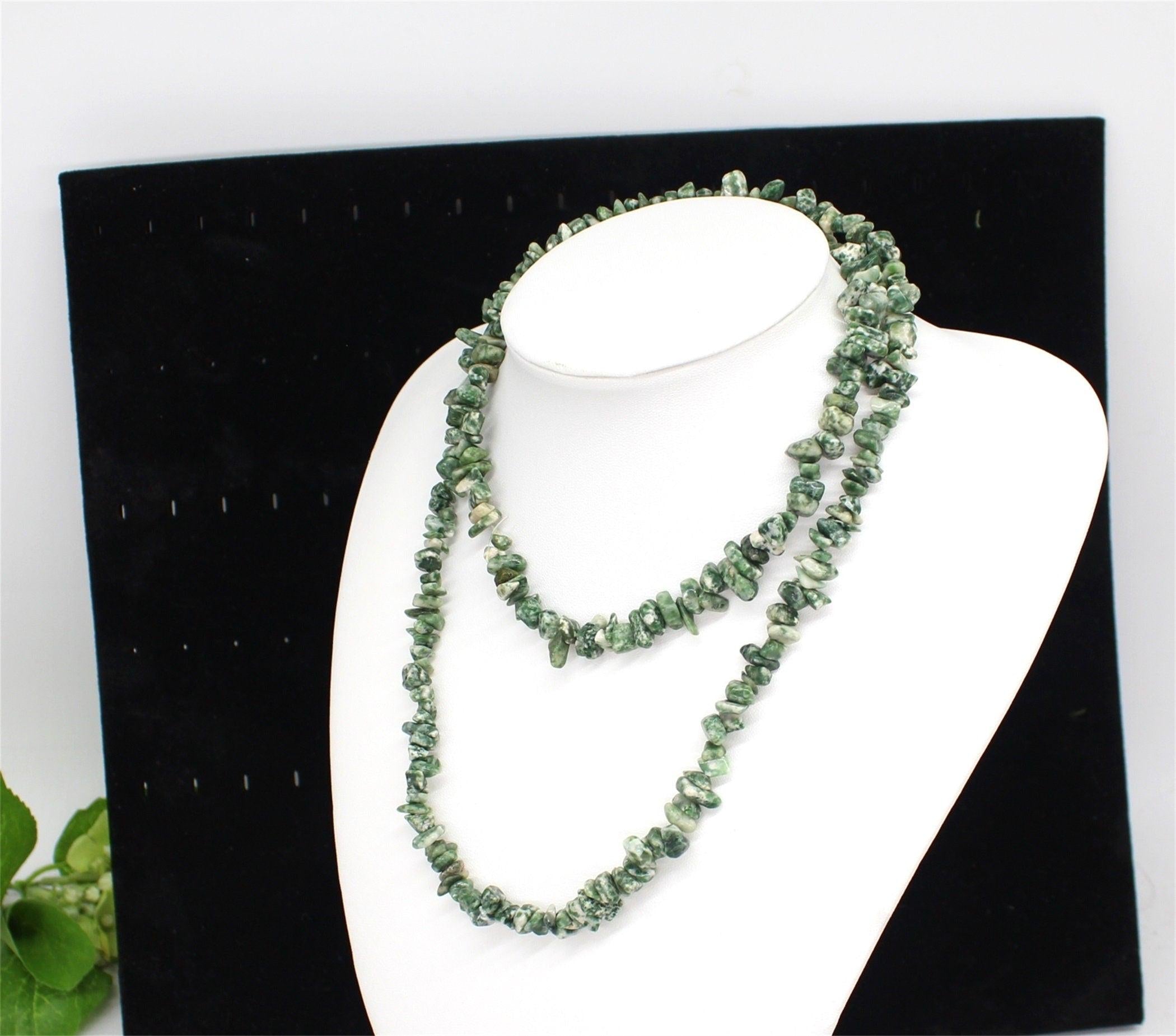 Natural Long Necklace, Jade Chips Jewellery
